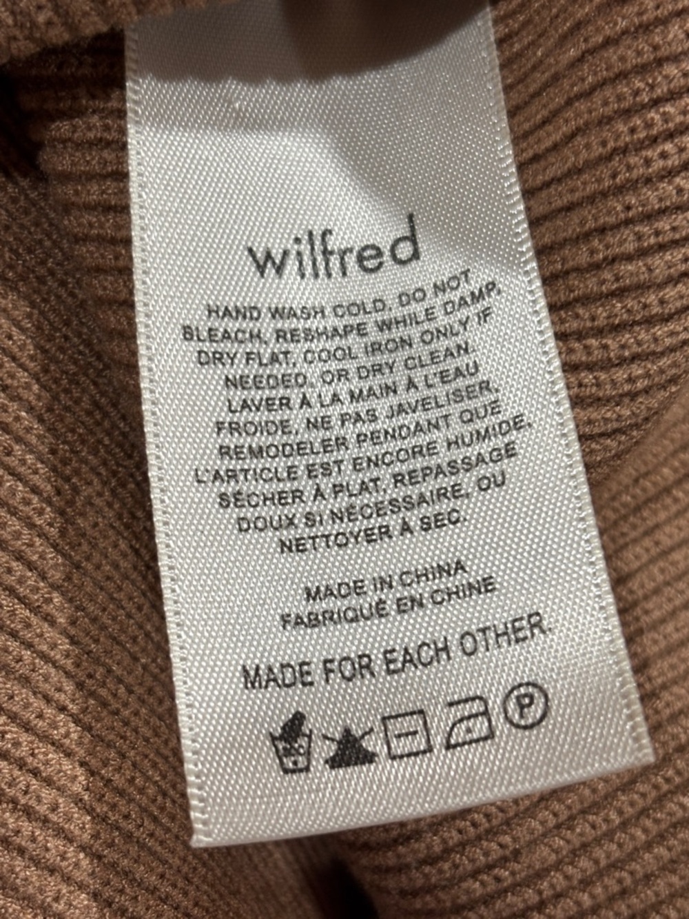 Wilfred Taupe Sleeveless Ribbed Turtleneck Midi Dress - Picture 10 of 11